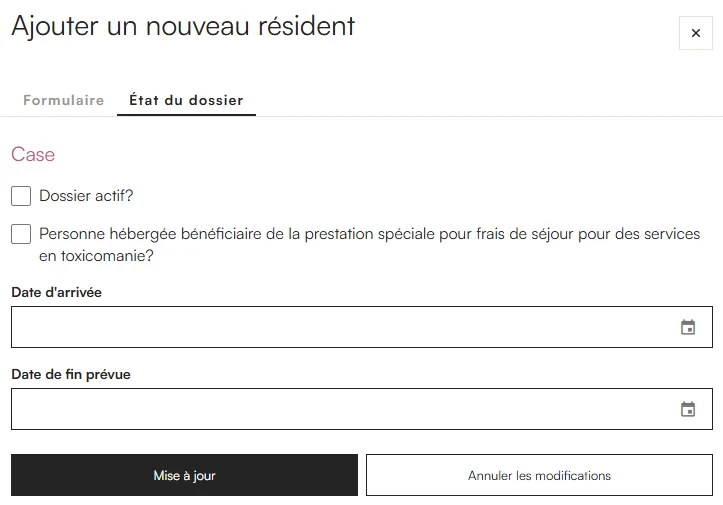 Gestion du Statut de Dossier du Résident